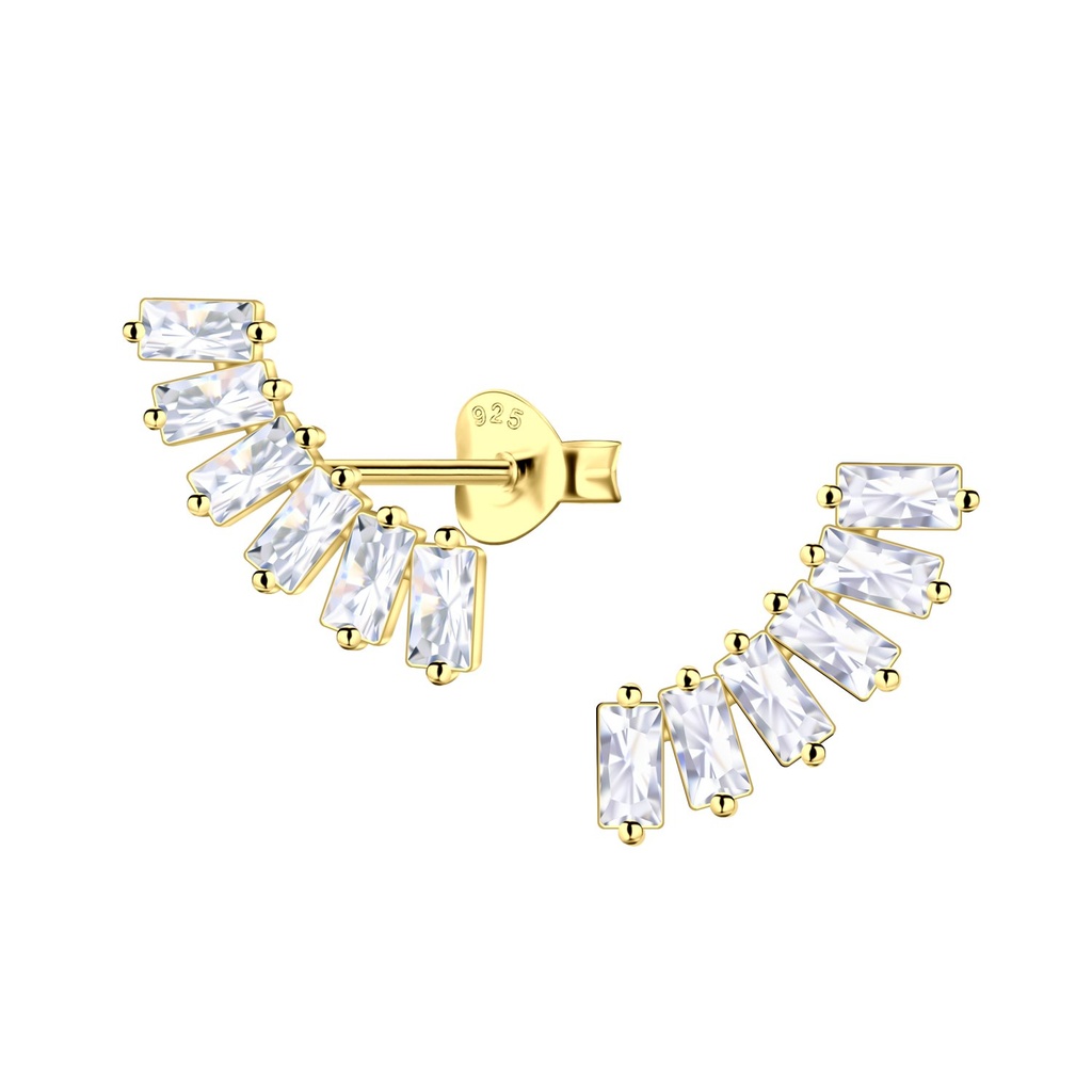 [10035576] Silver Geometric Stud Earrings 