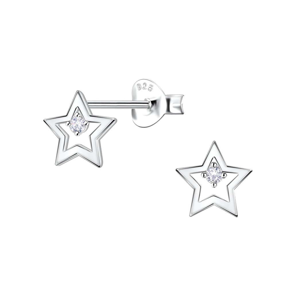 Puces d'oreilles étoile en argent