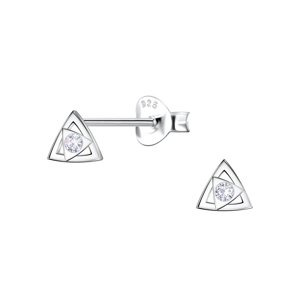 Puces d'oreilles triangle en argent