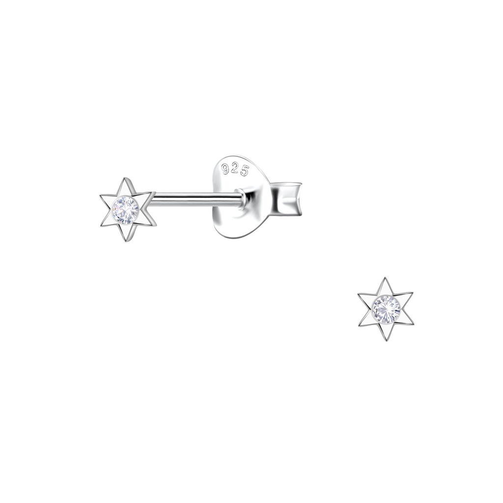 Puces d'oreilles étoile en argent
