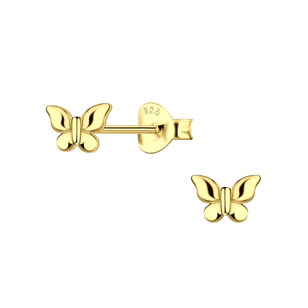 Puces d'oreilles papillon en argent