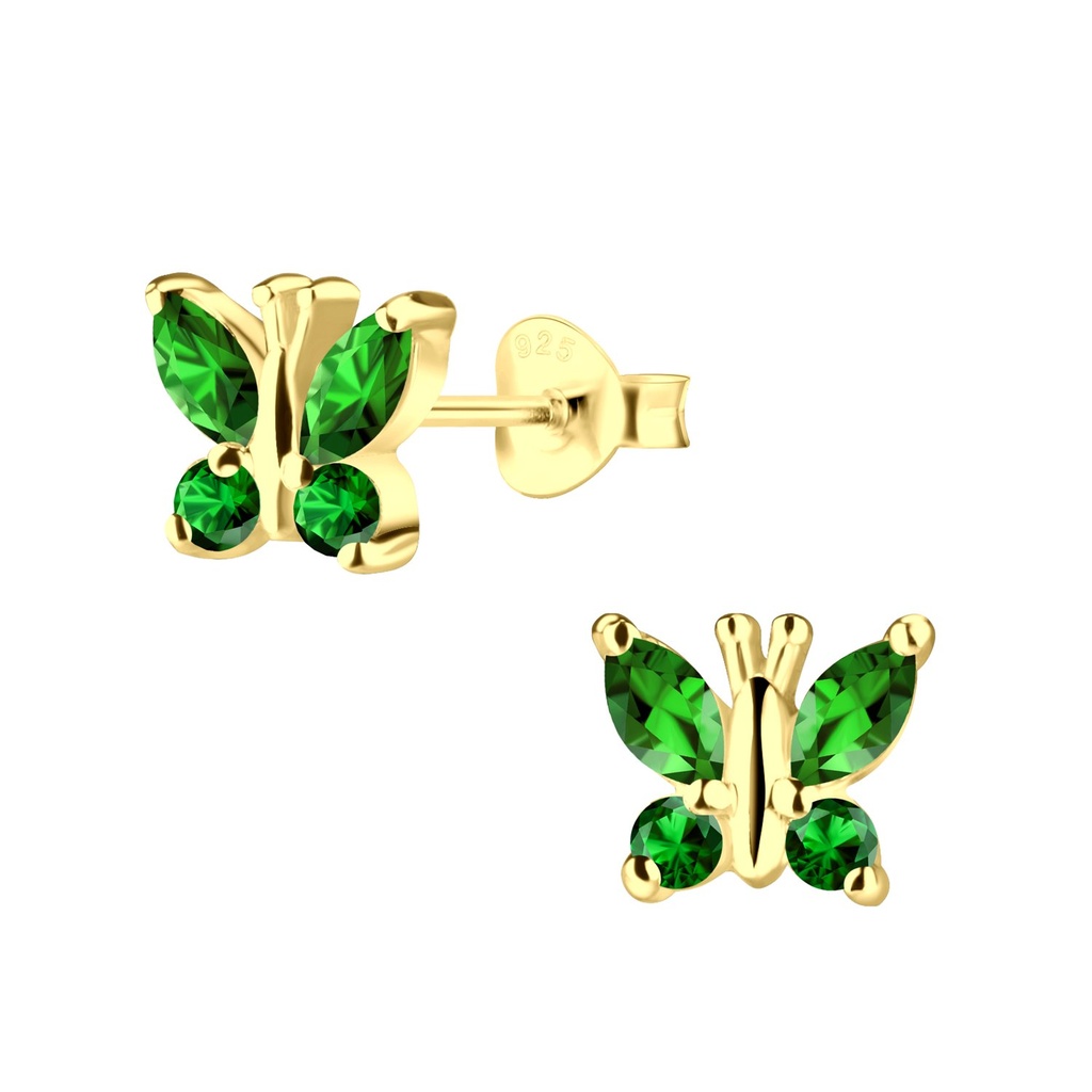 [10033632] Silver Butterfly Stud Earrings
