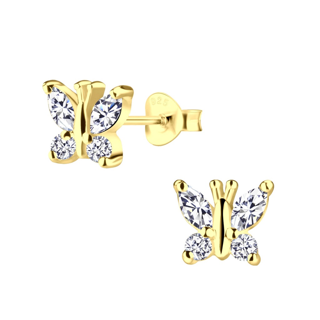 [10033515] Silver Butterfly Stud Earrings
