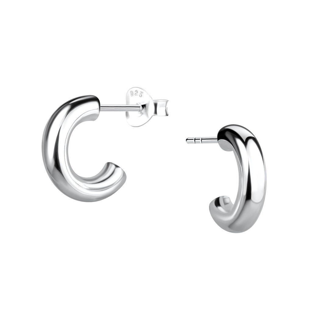 [10033577] Puces d'oreilles demi-créole en argent