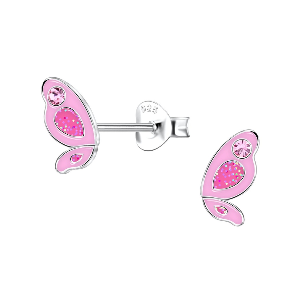 Puces d'oreilles papillon en argent