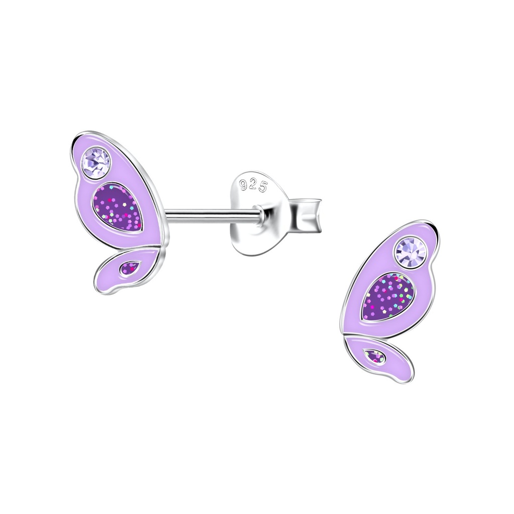 Puces d'oreilles papillon en argent