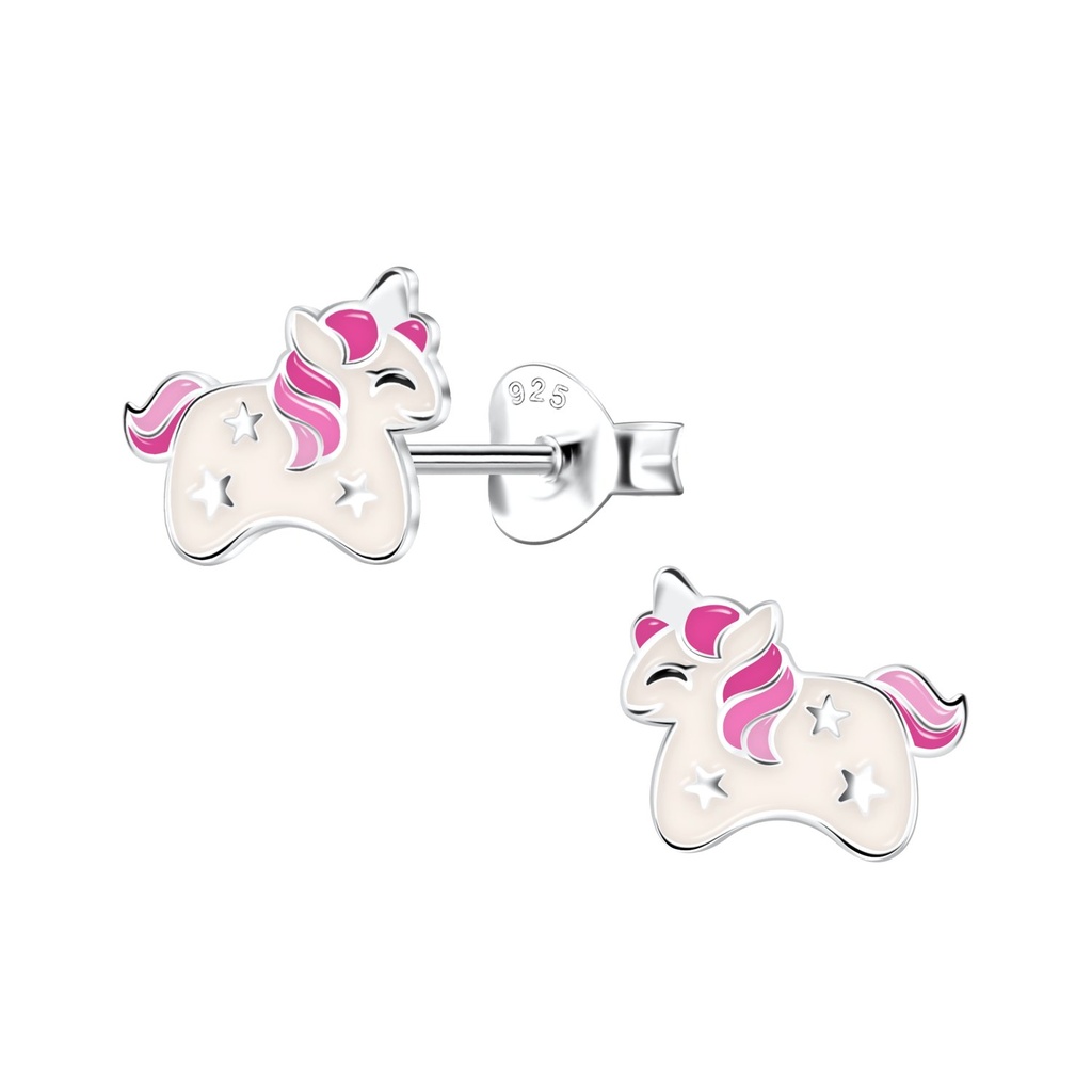 [10033808] Puces d'oreilles licorne en argent