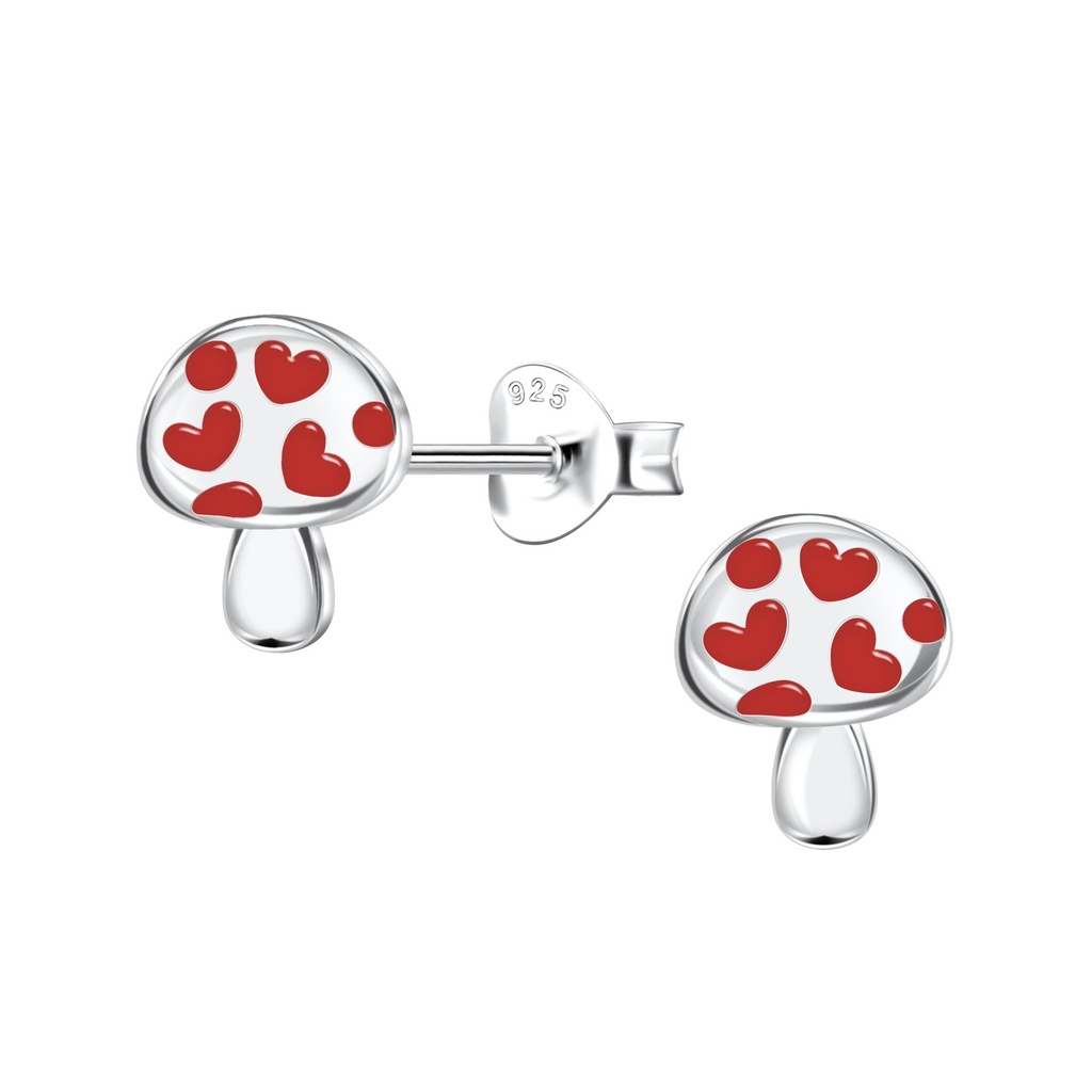 Puces d'oreilles champignon en argent