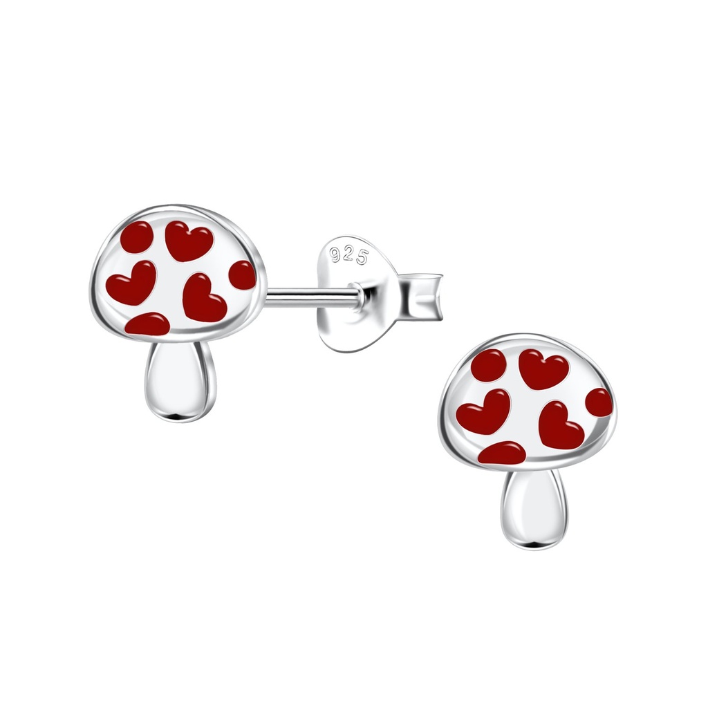 Puces d'oreilles champignon en argent