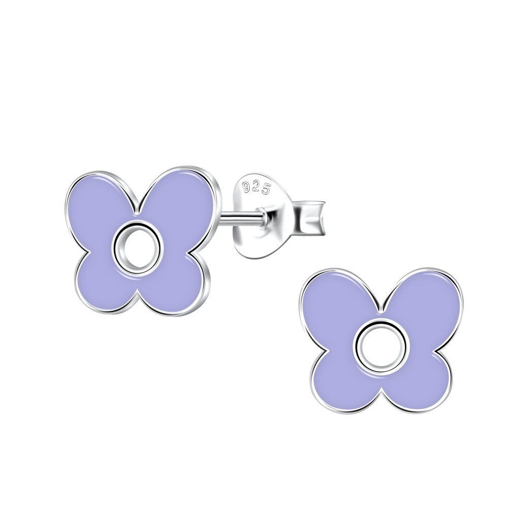 Puces d'oreilles papillon en argent