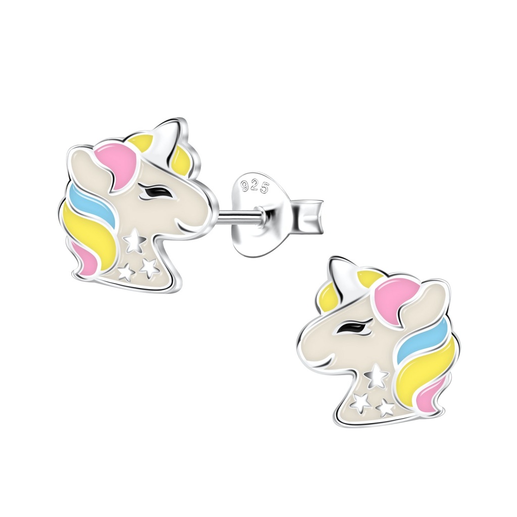 [10033813] Silver Unicorn Stud Earrings