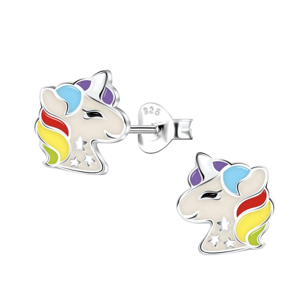 Puces d'oreilles licorne en argent