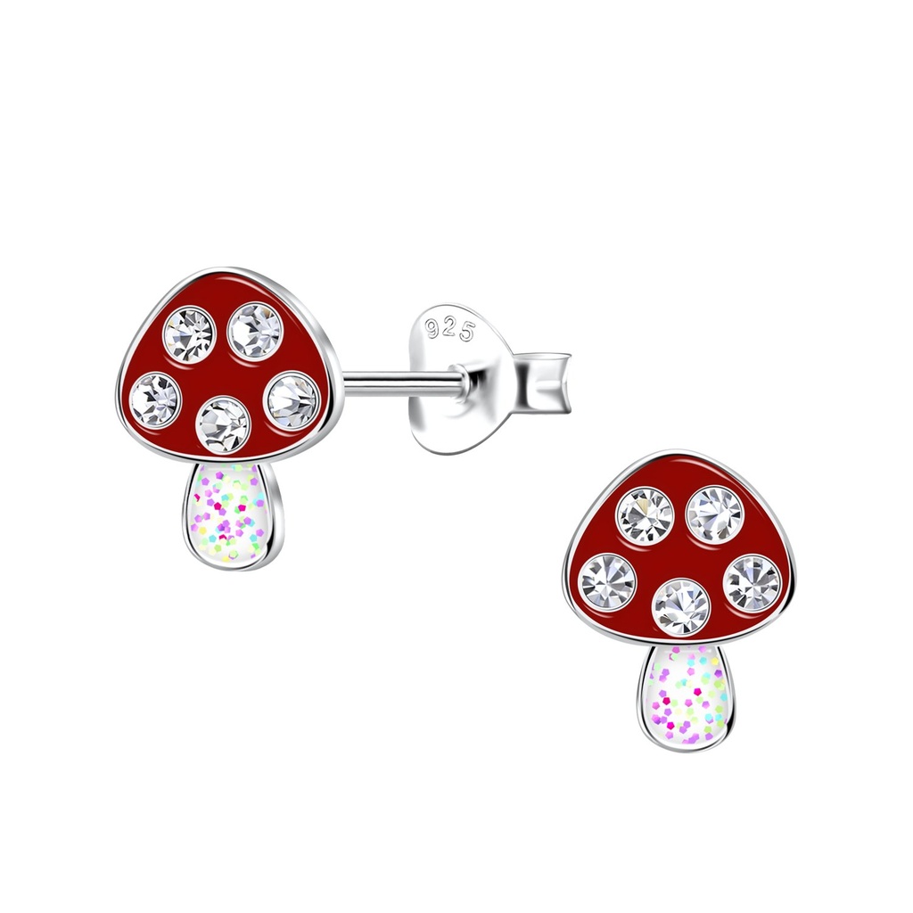Puces d'oreilles champignon en argent