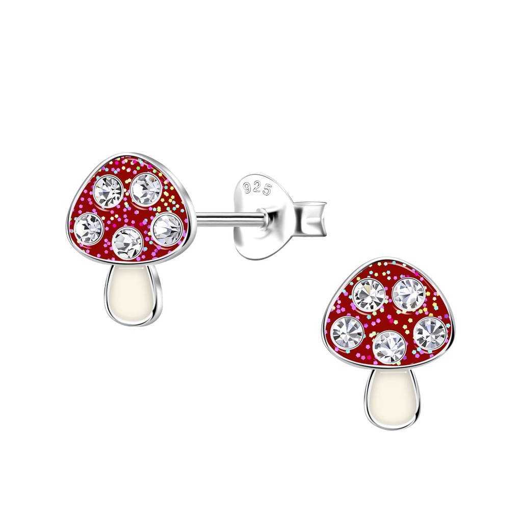 [10033790] Puces d'oreilles champignon en argent