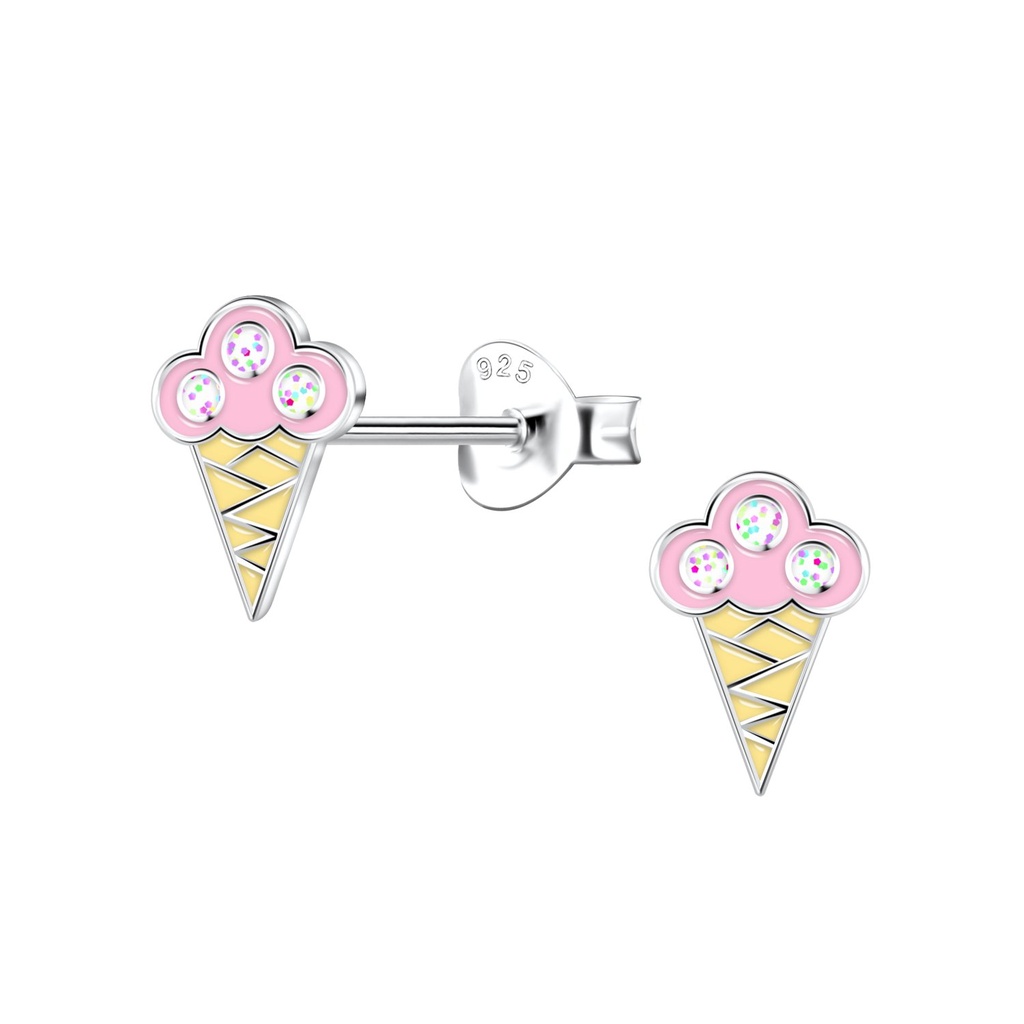 Puces d'oreilles glace en argent