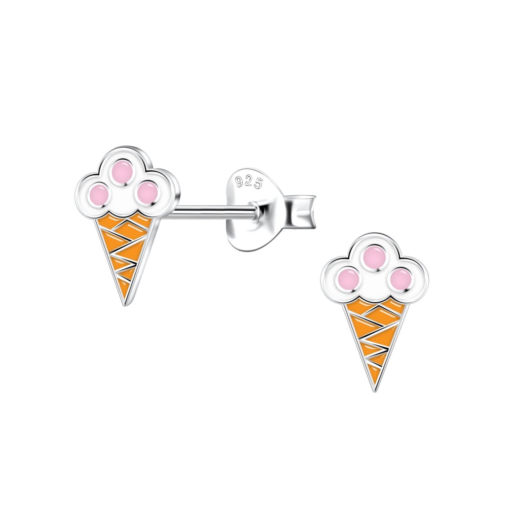 Puces d'oreilles glace en argent