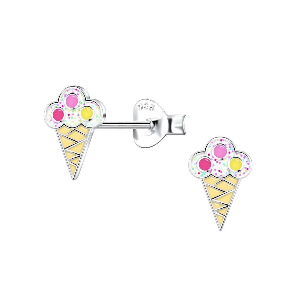 Puces d'oreilles glace en argent