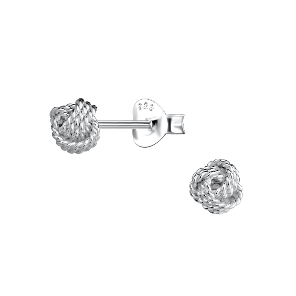 Silver Knot Stud Earrings