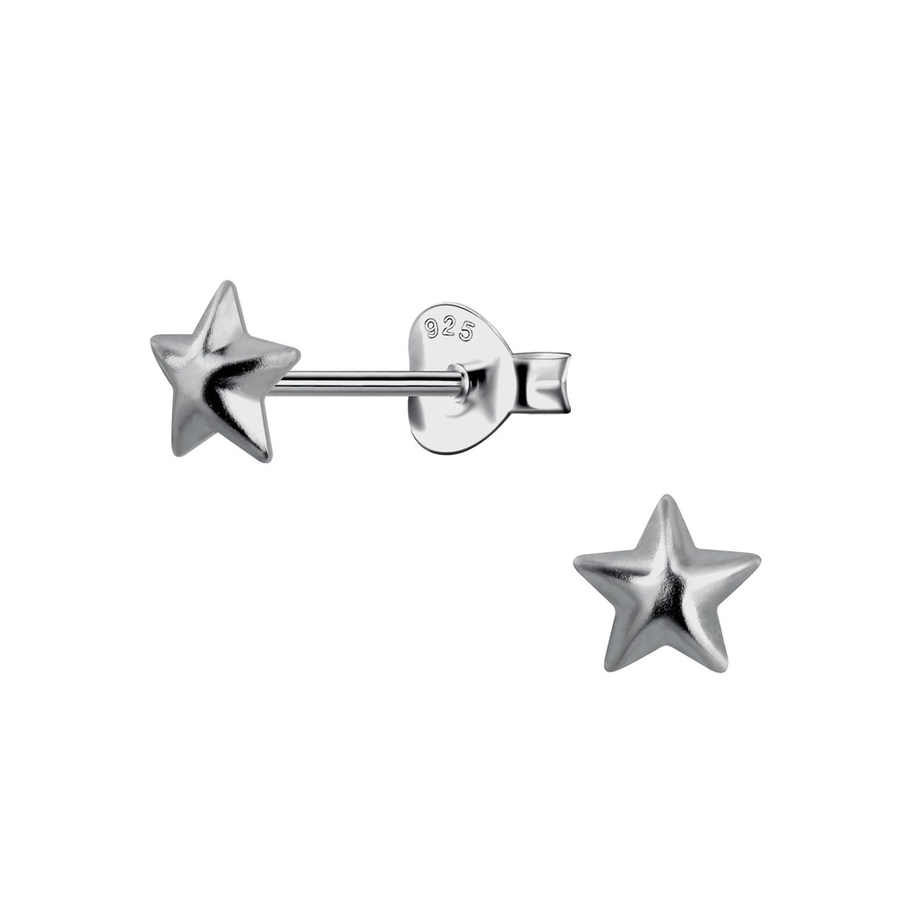 Silver Star Stud Earrings