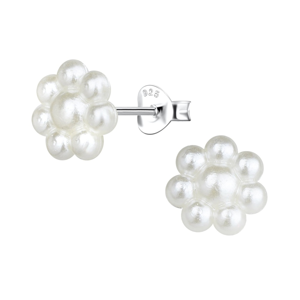 Silver Flower Stud Earrings