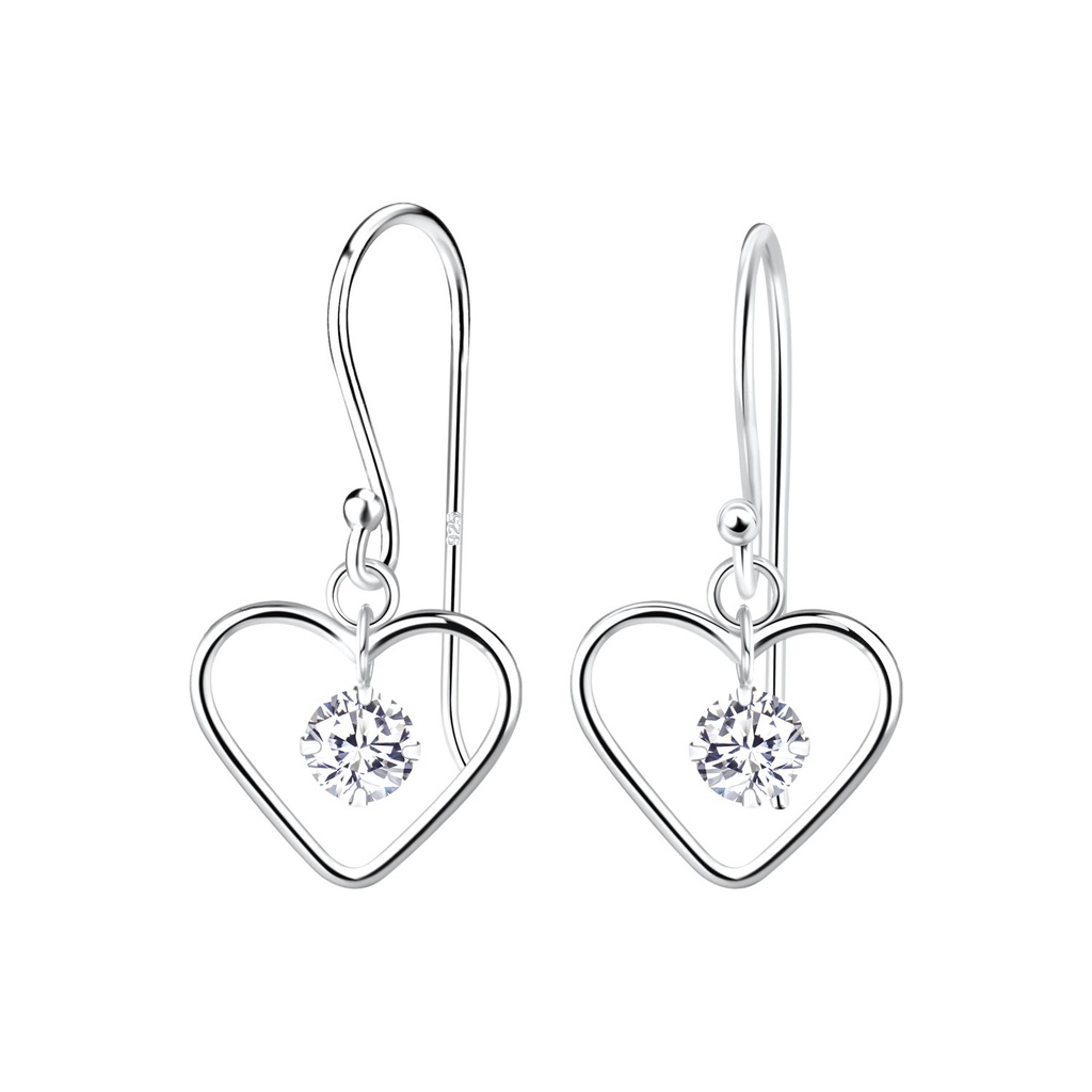 [10032593] Silver Heart Earrings
