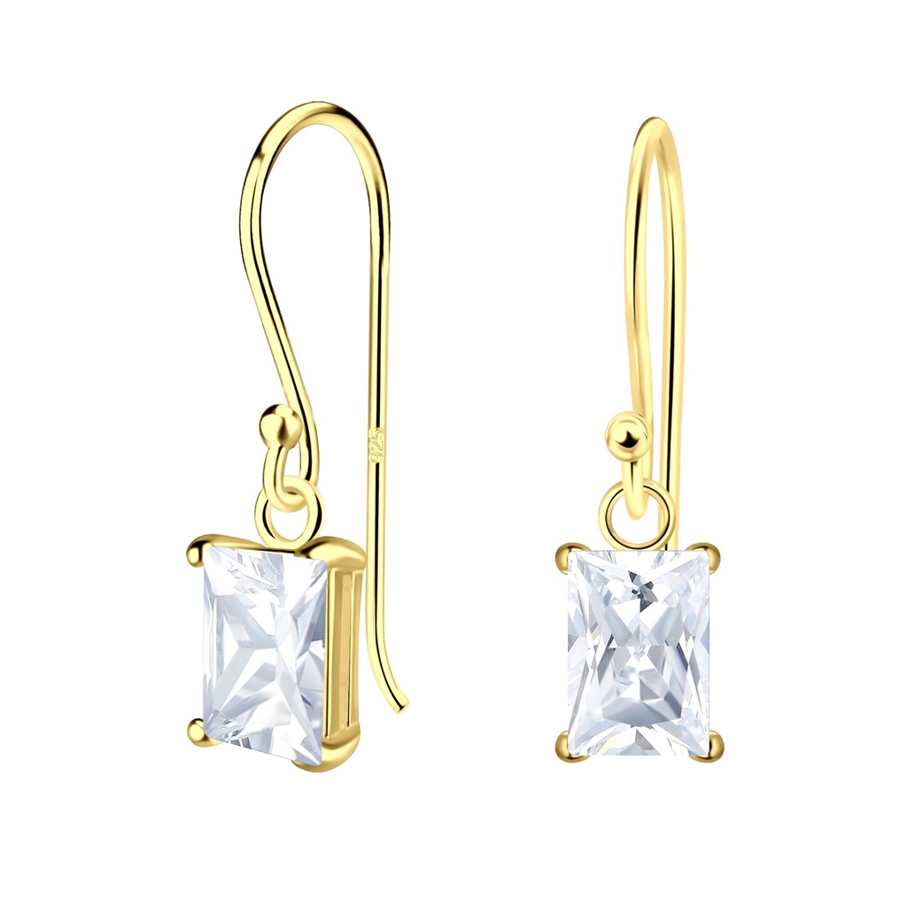 Pendentif en argent zircon baguette 4x6 mm