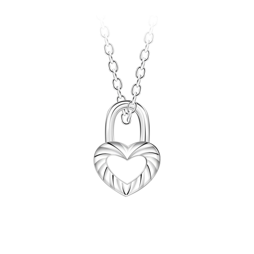 Silver Lock Heart Necklace