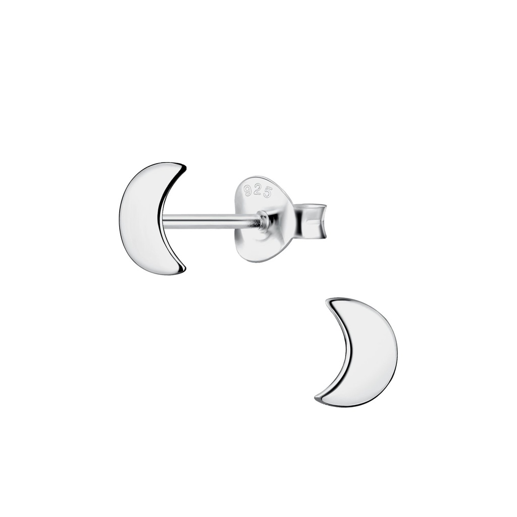 Puces d'oreilles lune en argent