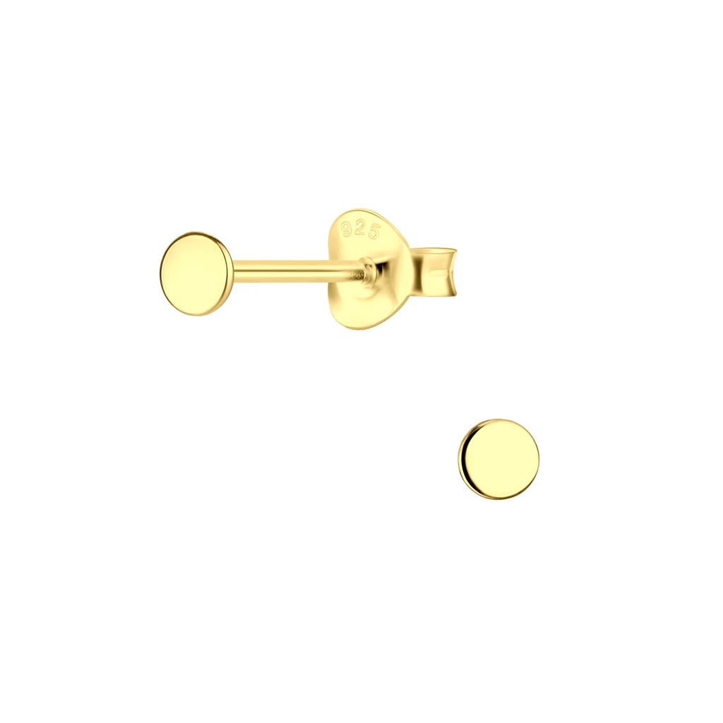 Silver Round Stud Earrings