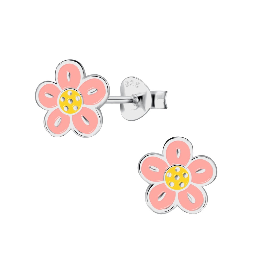 Silver Flower Stud Earrings