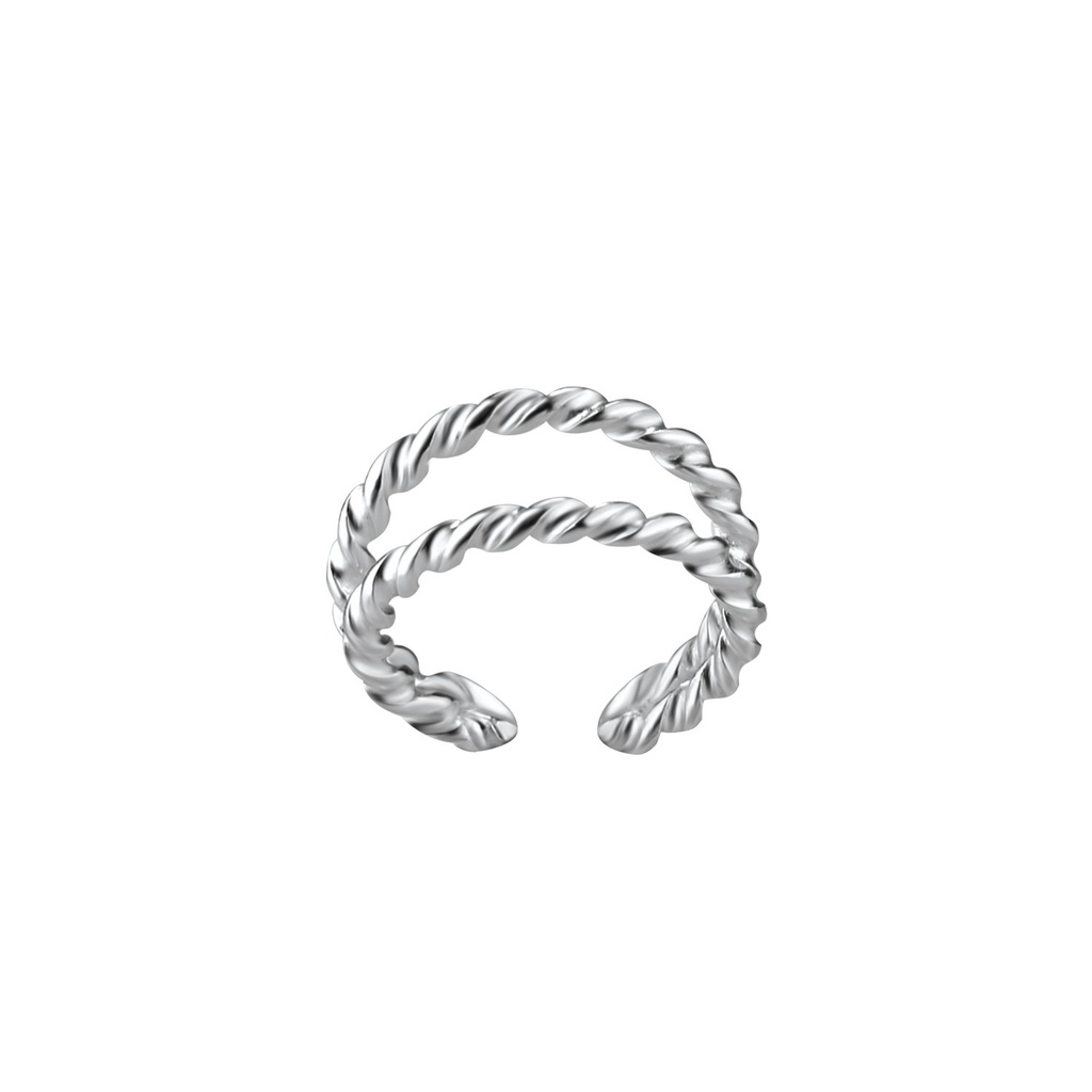 [10034930] Ear cuff double ligne en argent