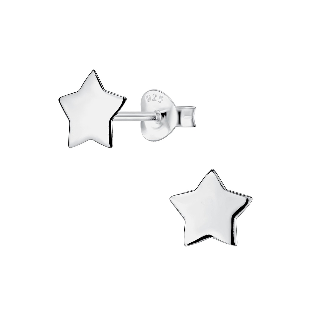 Puces d'oreilles étoile en argent