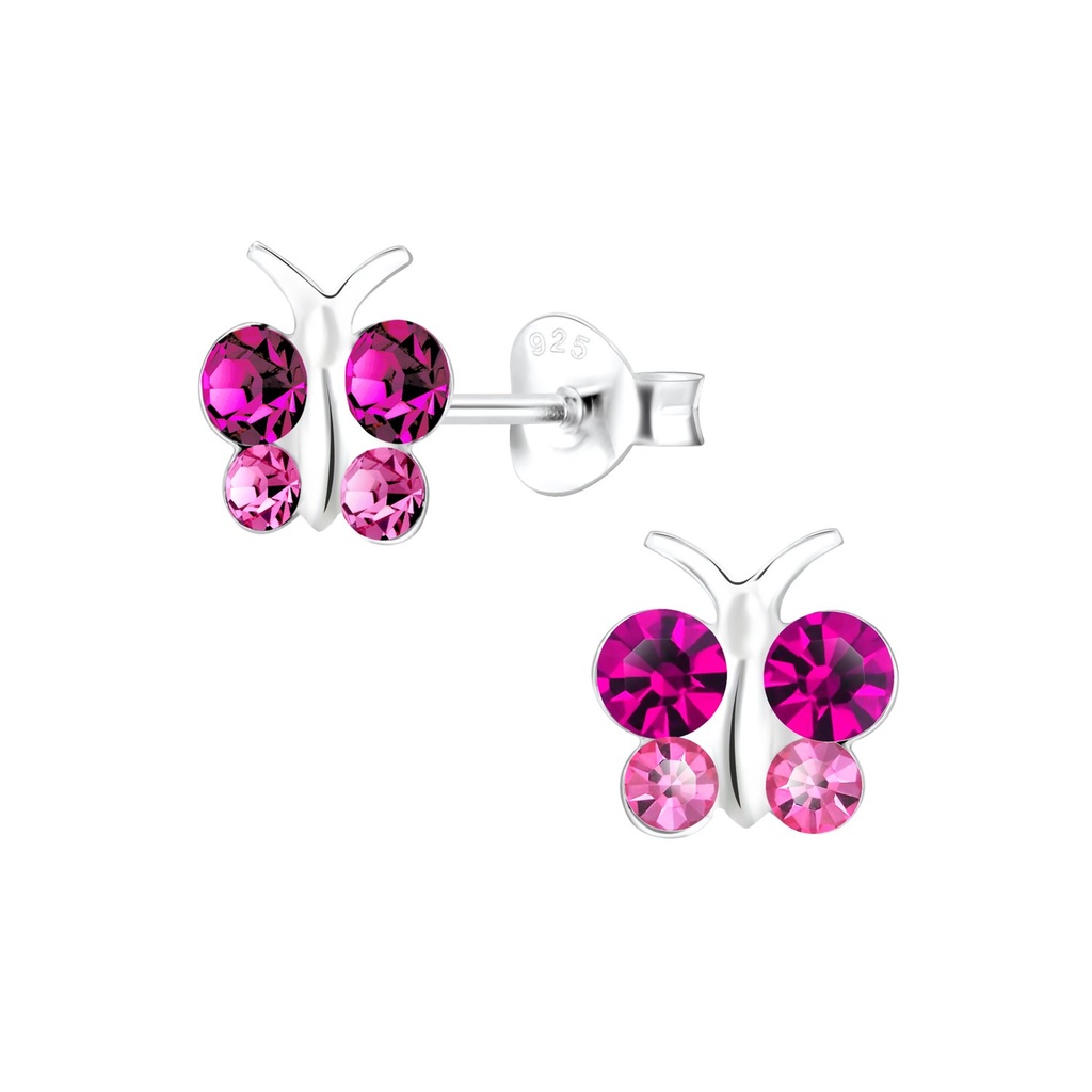 [10033862] Silver Butterfly Stud Earrings