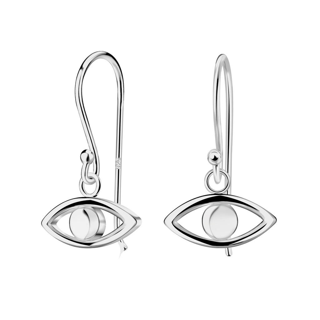 [10035174] Silver Evil Eye Earrings