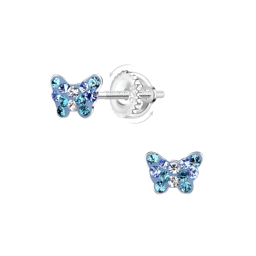 [10036013] Boucles d'oreilles à fermoir à vis papillon en argent
