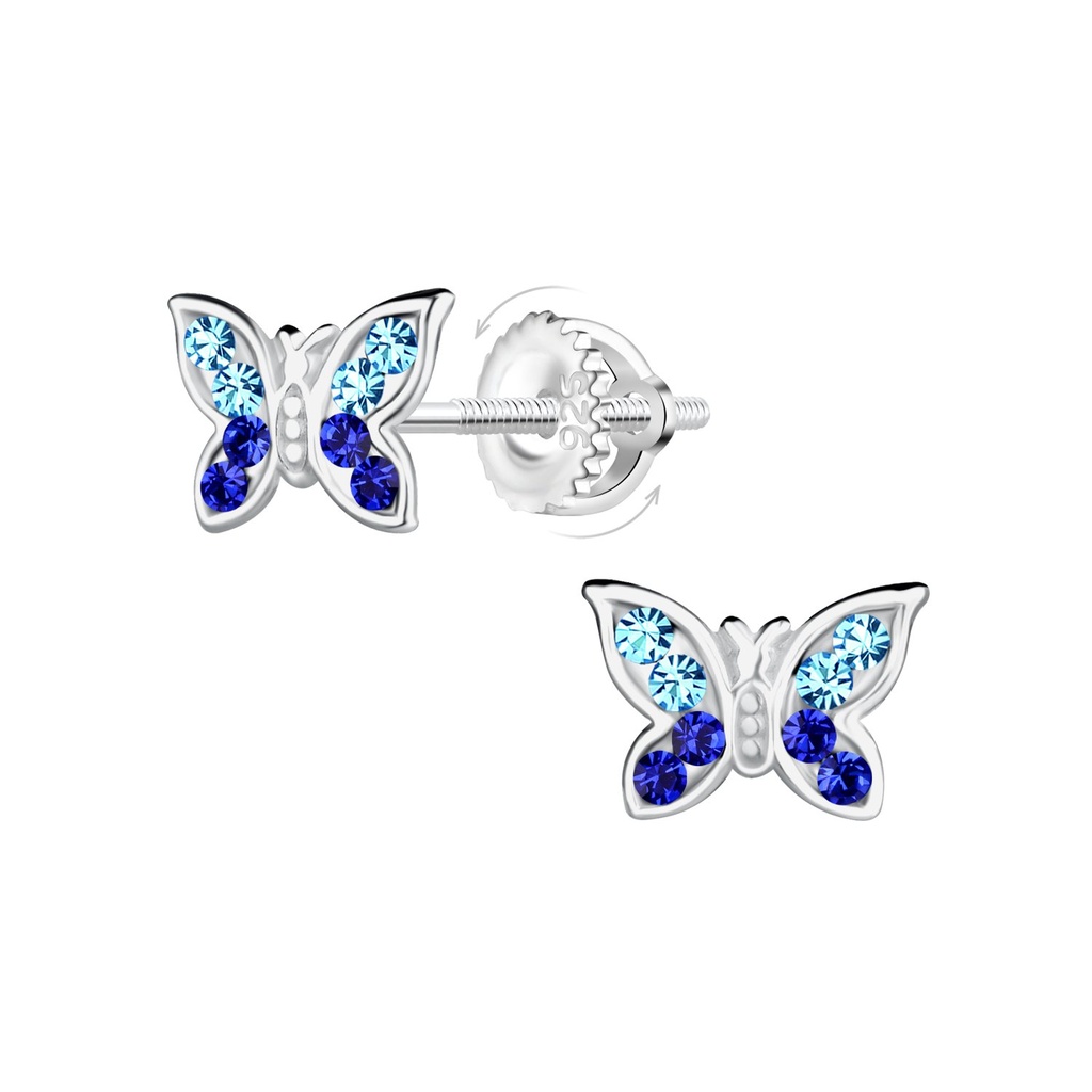 [10033463] Boucles d'oreilles à fermoir à vis papillon en argent