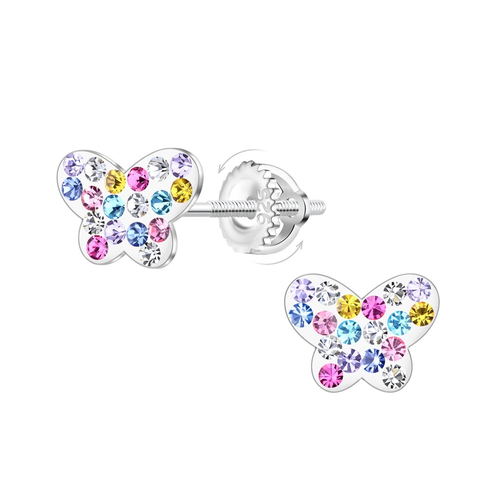 [10036043] Boucles d'oreilles à fermoir à vis papillon en argent
