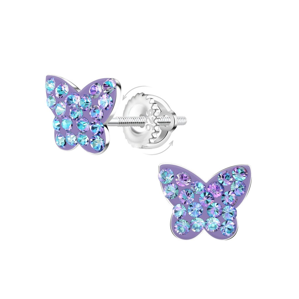 [10033478] Boucles d'oreilles à fermoir à vis papillon en argent