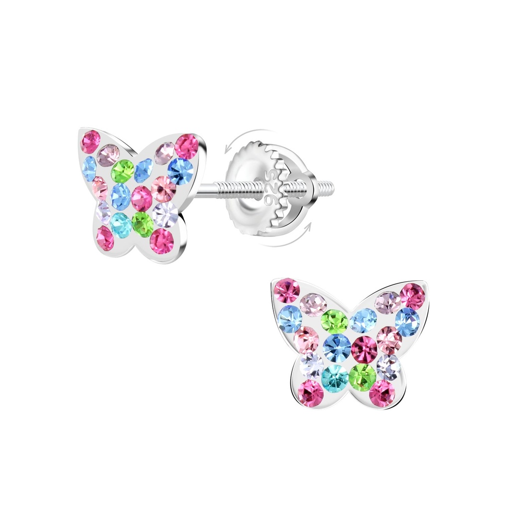 [10033480] Boucles d'oreilles à fermoir à vis papillon en argent