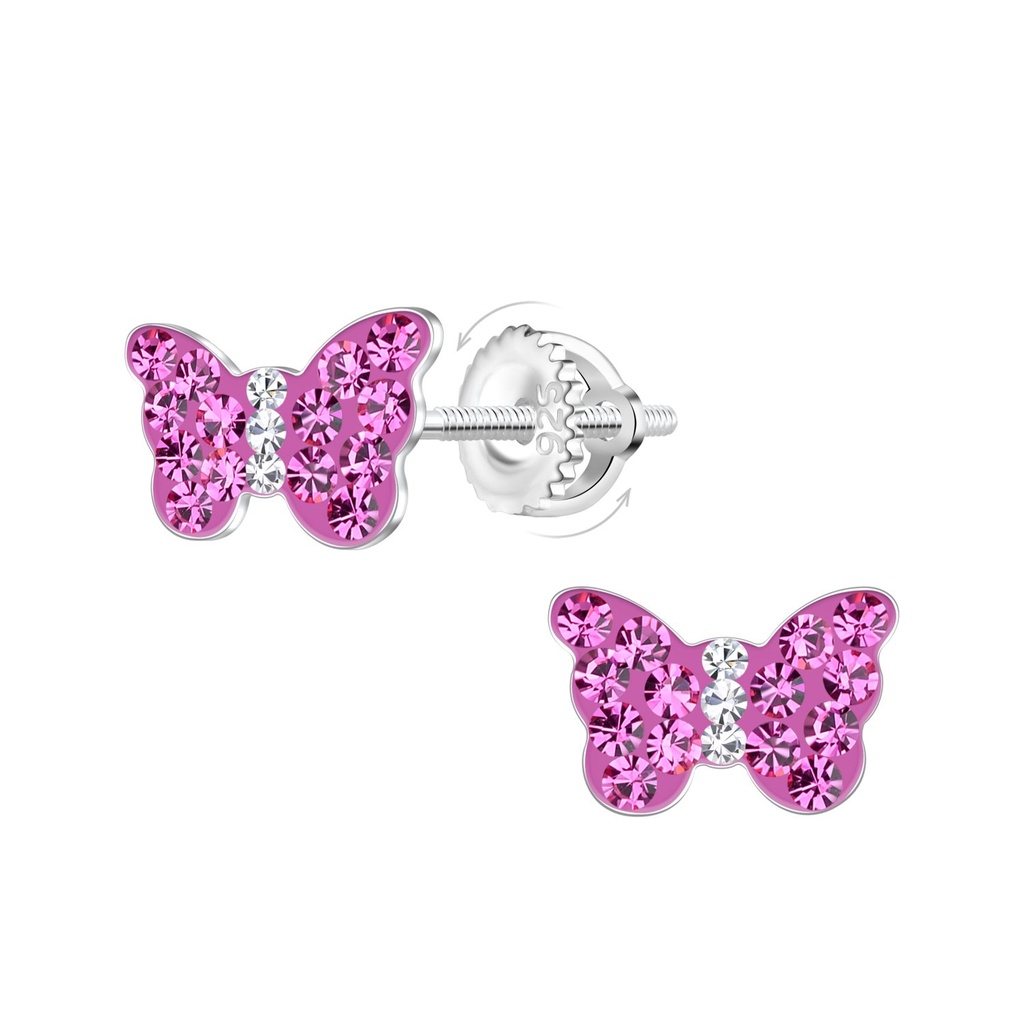 [10036033] Boucles d'oreilles à fermoir à vis papillon en argent