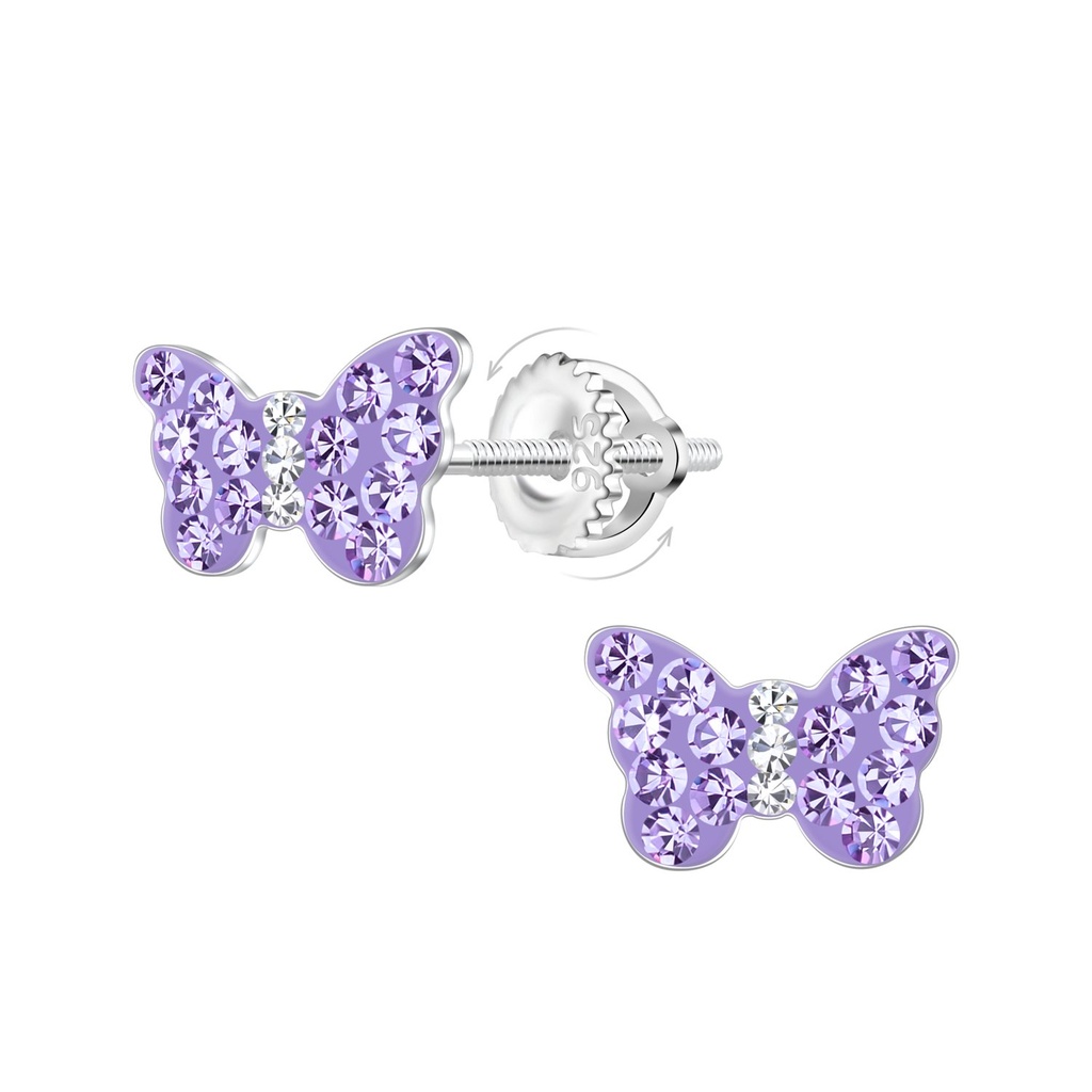 Boucles d'oreilles à fermoir à vis papillon en argent