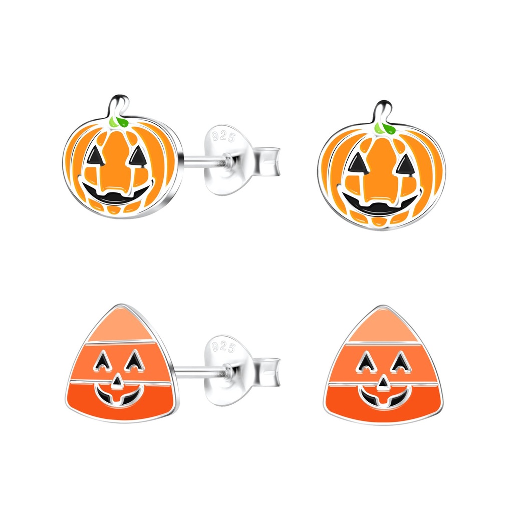 [10033977] Lot de puces d'oreilles Halloween en argent