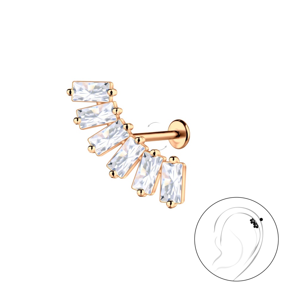 [10034815] Silver Geometric with Titanium Labret (1.2X6 mm)