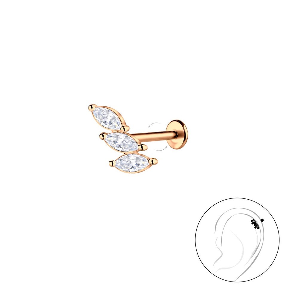 [10034781] Silver Geometric with Titanium Labret (1.2X6 mm)