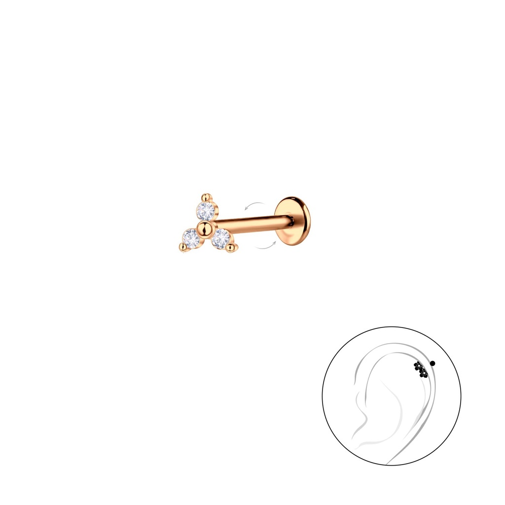 [10034773] Silver Geometric with Titanium Labret (1.2X6 mm)