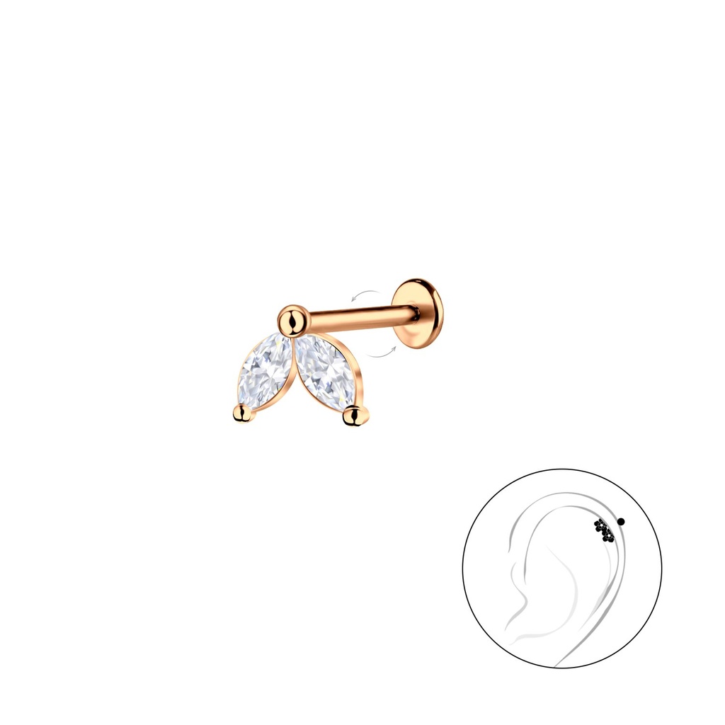 [10034769] Silver Geometric with Titanium Labret (1.2X6 mm)