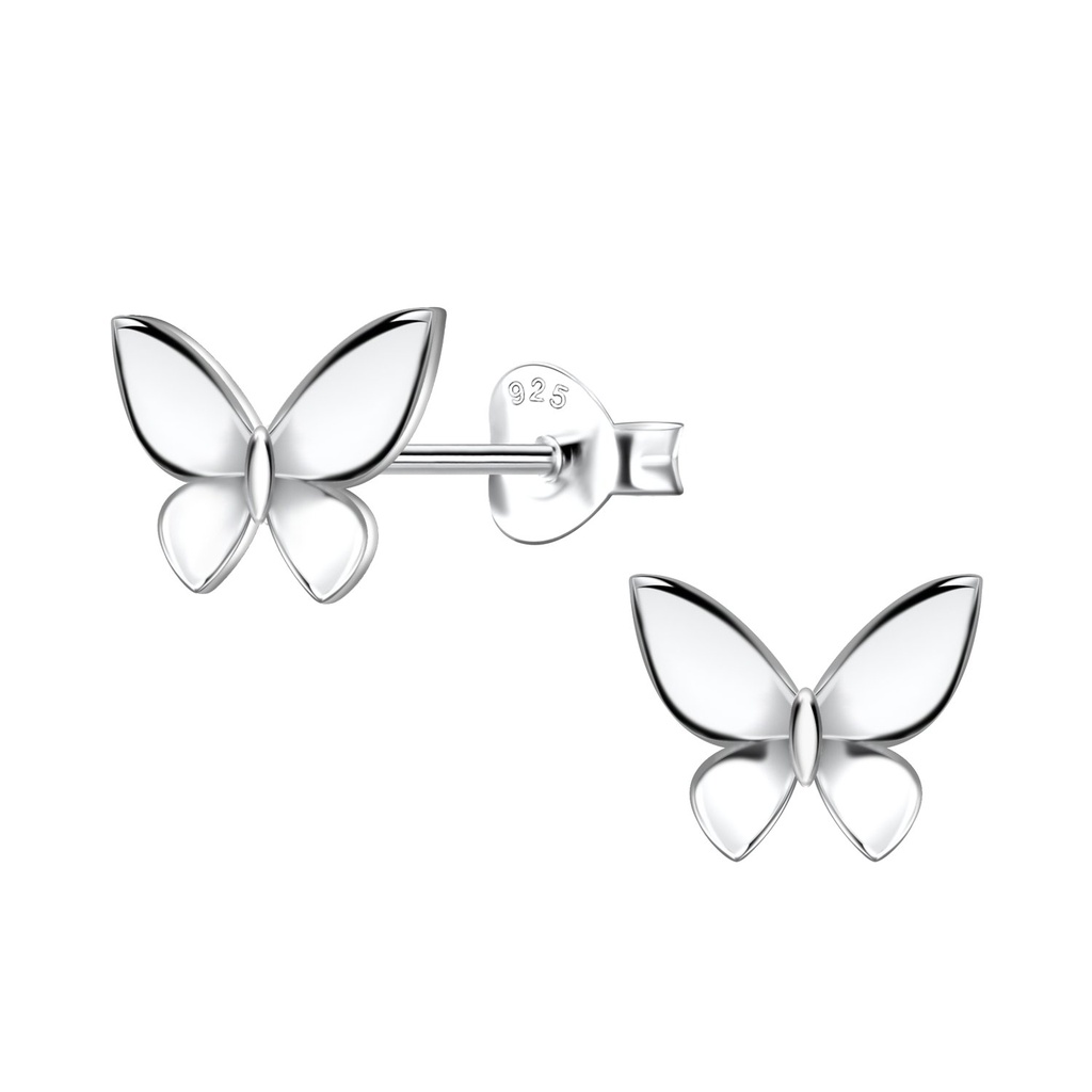 Silver Butterfly Stud Earrings 