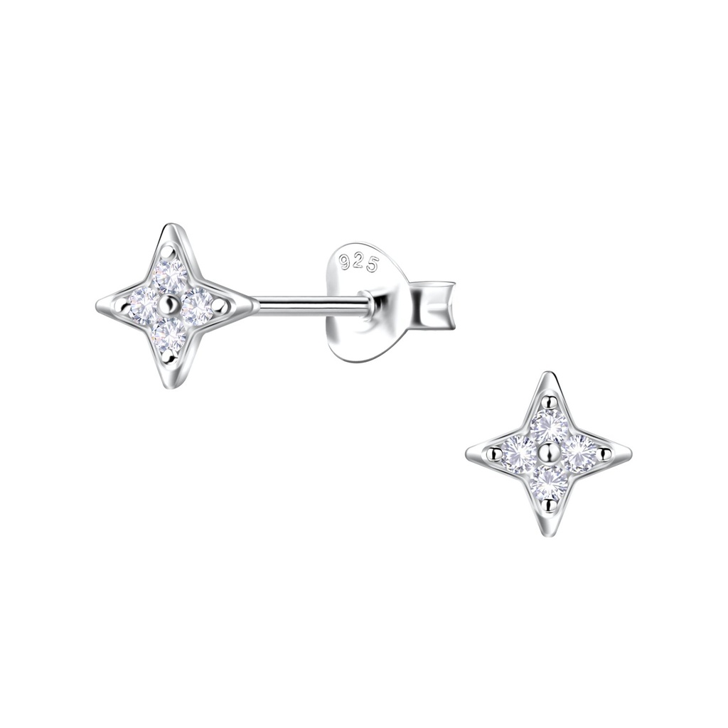 Silver Star Stud Earrings