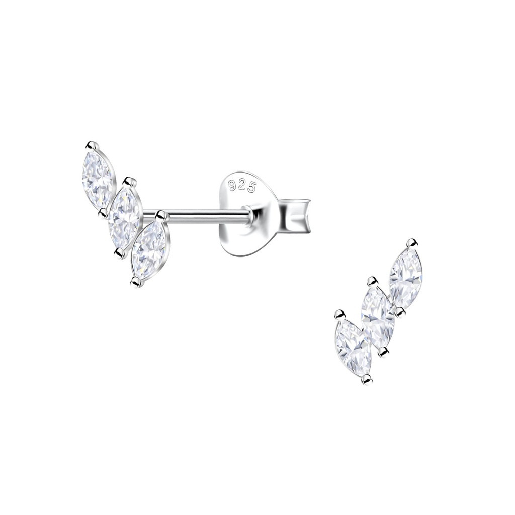 [10034143] Silver Geometric Stud Earrings 