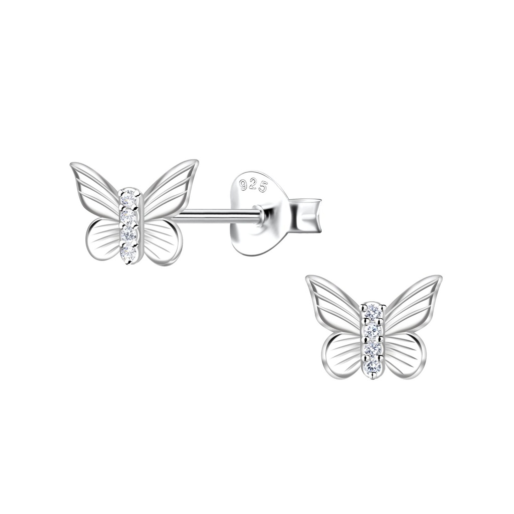 Silver Butterfly Stud Earrings
